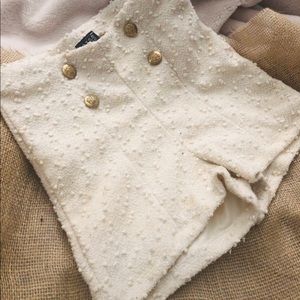 Cream High Waist Shorts